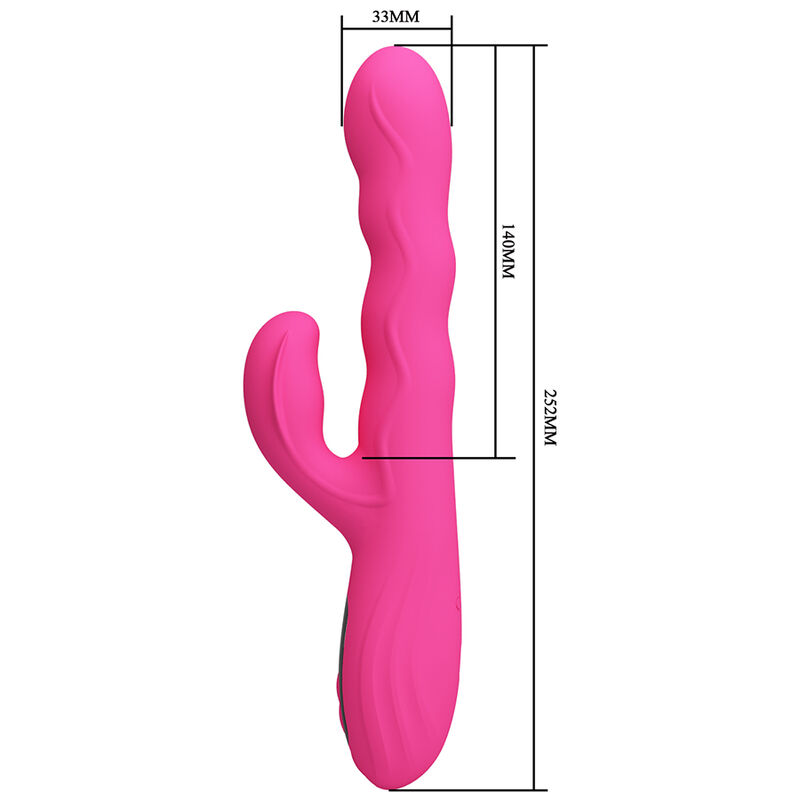 PRETTY LOVE - WINTERS MULTIFUNCTION RABBIT VIBRATOR WITH LED DISPLAY PINK - Bild 4
