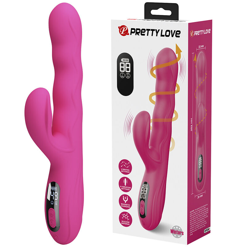 PRETTY LOVE - WINTERS MULTIFUNCTION RABBIT VIBRATOR WITH LED DISPLAY PINK - Bild 10
