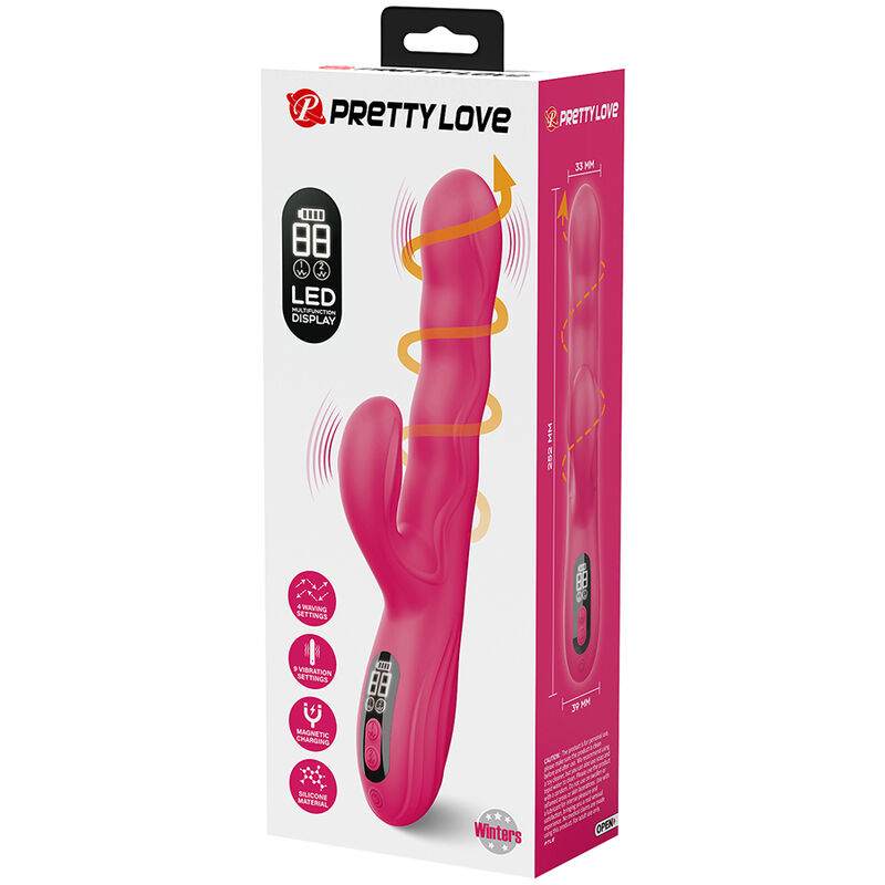 PRETTY LOVE - WINTERS MULTIFUNCTION RABBIT VIBRATOR WITH LED DISPLAY PINK - Bild 9