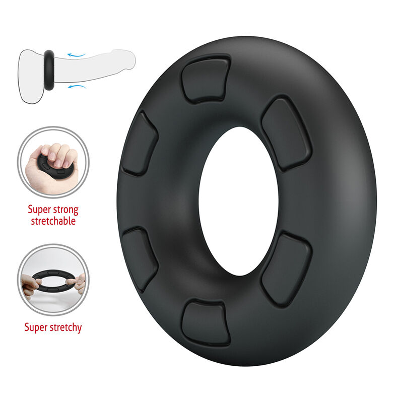 CRAZY BULL - BERTRAM SUPER SOFT SILICONE COCK RING BLACK - Bild 6