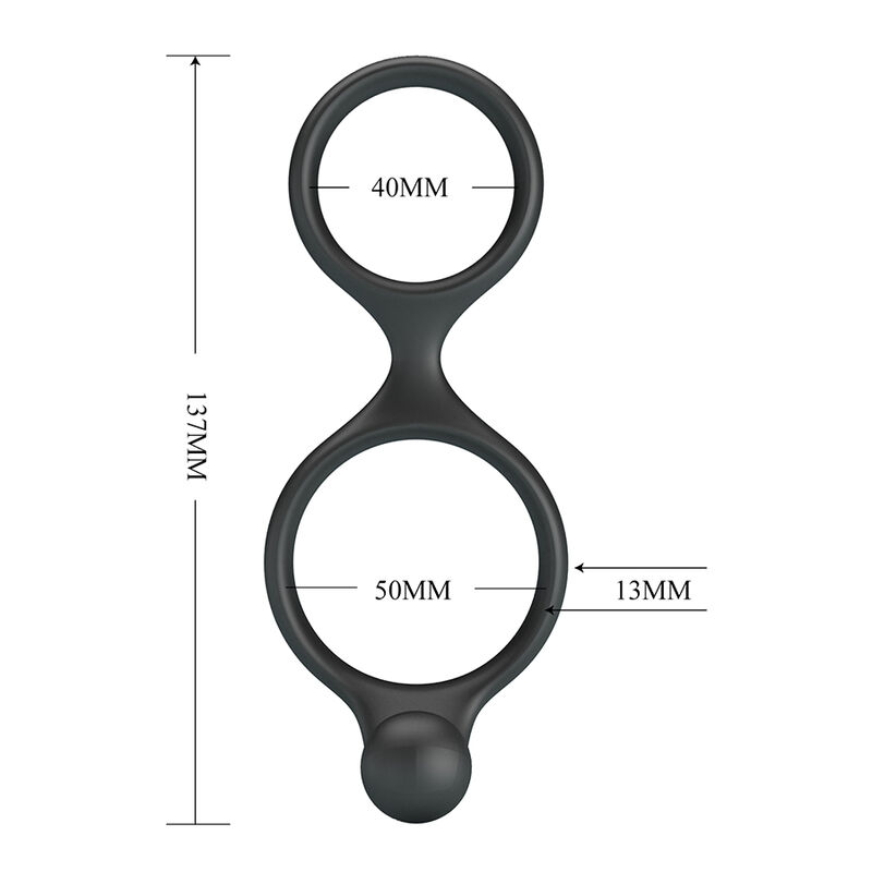 Alternative view of CRAZY BULL - FLORIAN DOUBLE COCK AND BALL RING BLACK