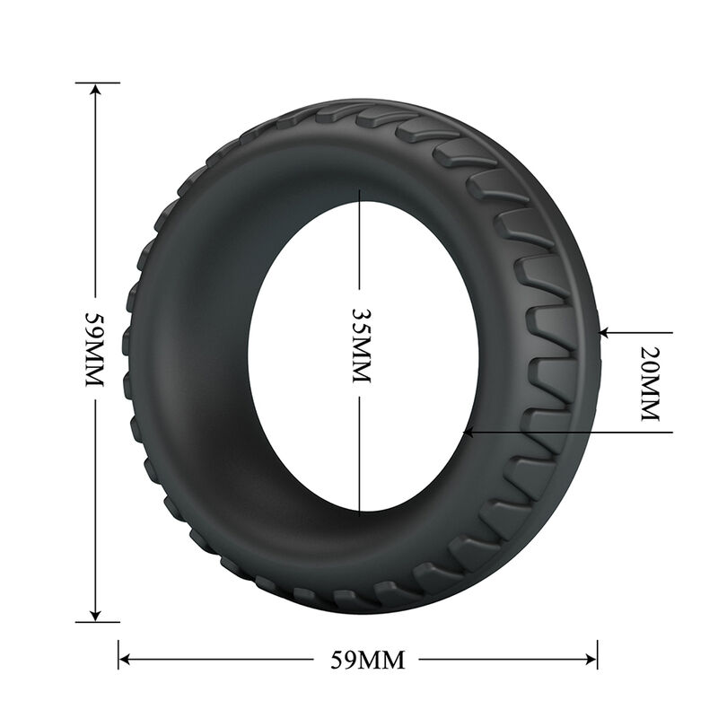 Alternative view of CRAZY BULL - MERRITT TEXTURED SILICONE COCK RING BLACK