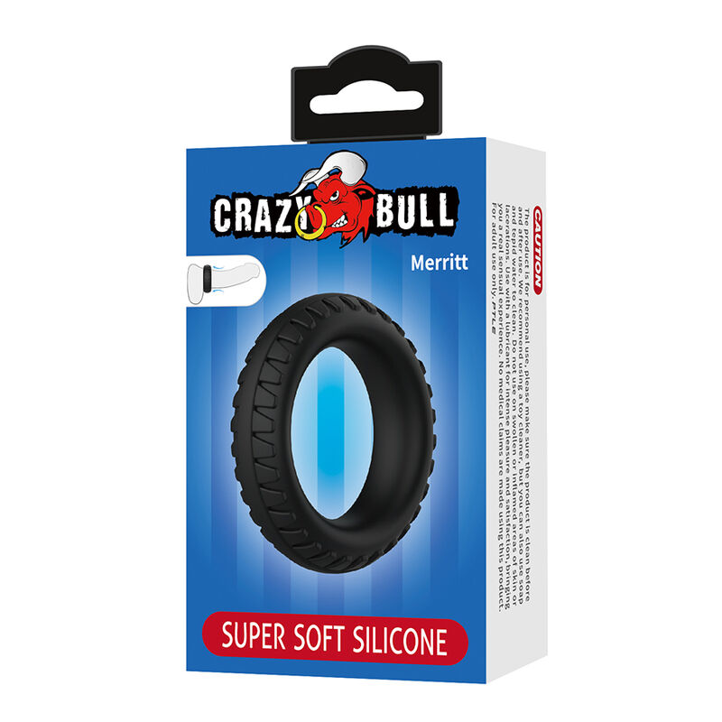 CRAZY BULL - MERRITT TEXTURED SILICONE COCK RING BLACK - Bild 4