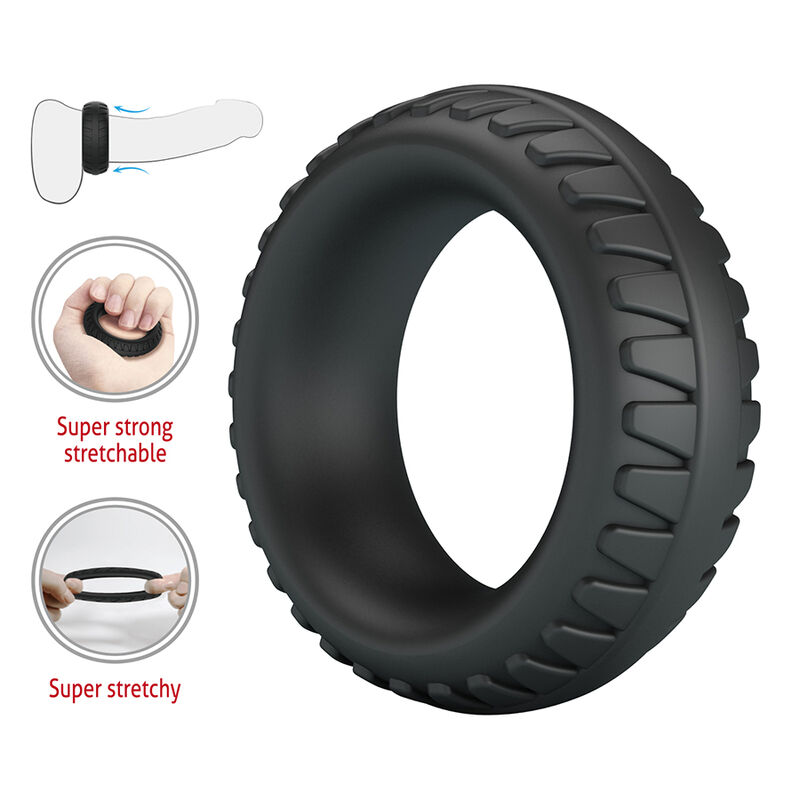 CRAZY BULL - MERRITT TEXTURED SILICONE COCK RING BLACK - Bild 7