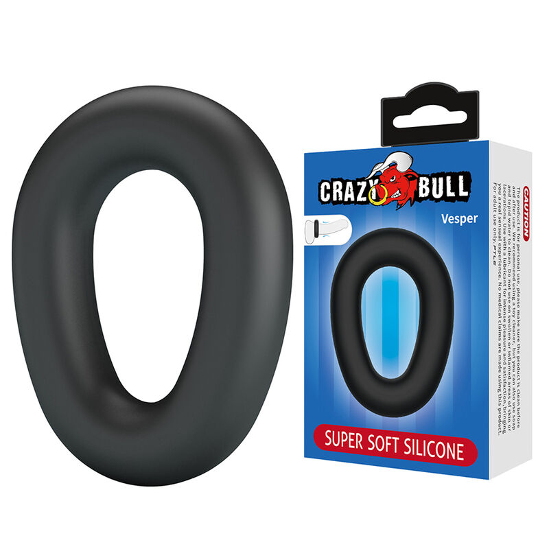 CRAZY BULL - VESPER SUPER SOFT SILICONE COCK RING BLACK - Bild 7