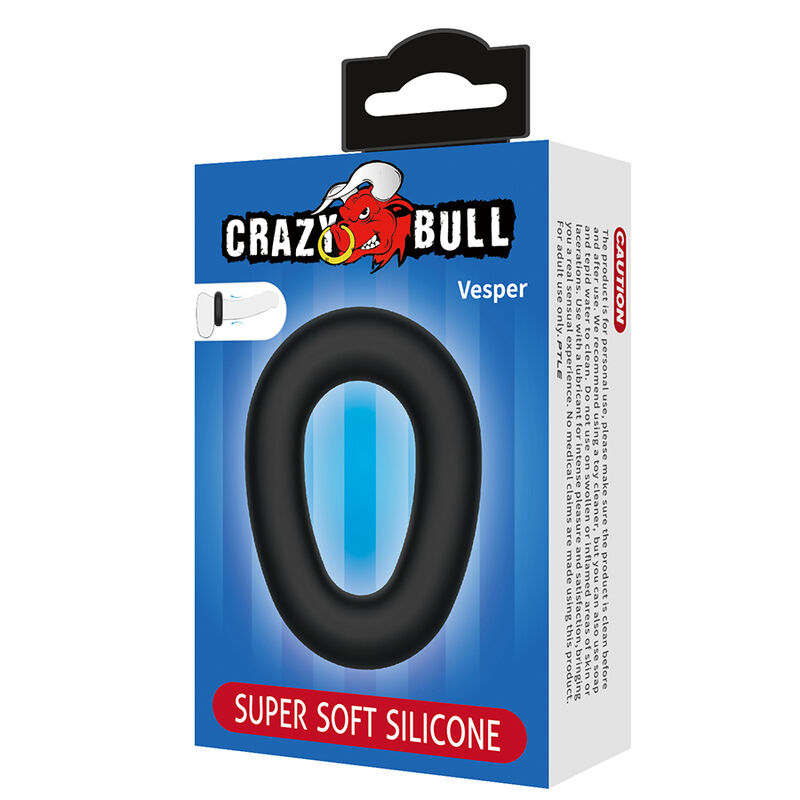 CRAZY BULL - VESPER SUPER SOFT SILICONE COCK RING BLACK - Bild 4