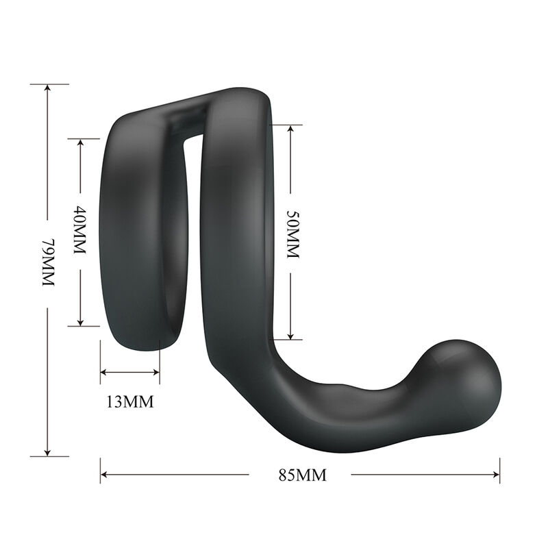 CRAZY BULL - YANCY DOUBLE COCK AND BALL RING BLACK - Bild 6