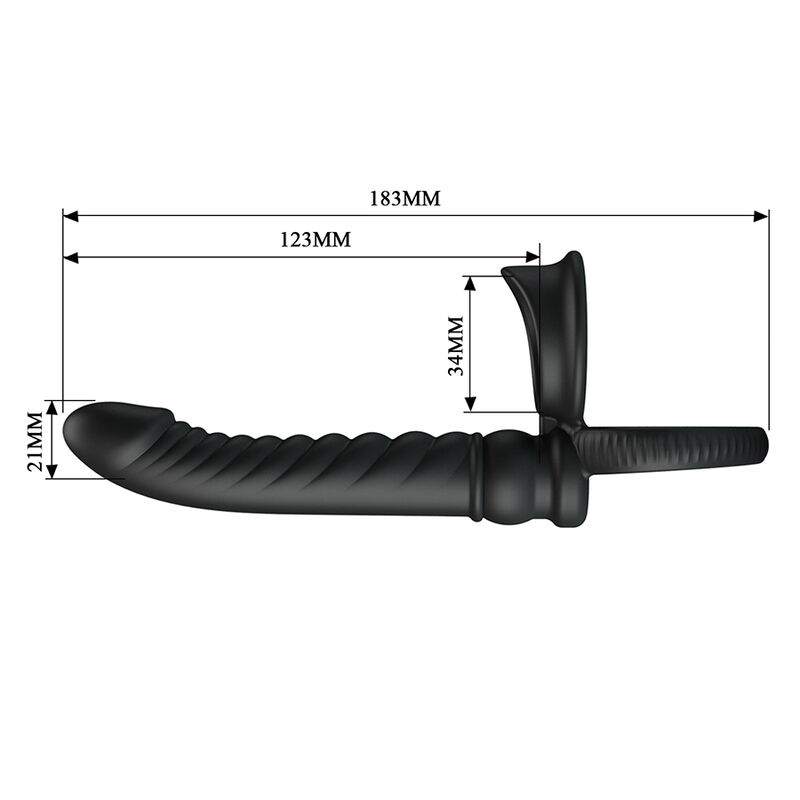 Alternative view of PRETTY LOVE - MERRITT ANAL VIBRATOR WITH RING AND VIBRATION BLACK