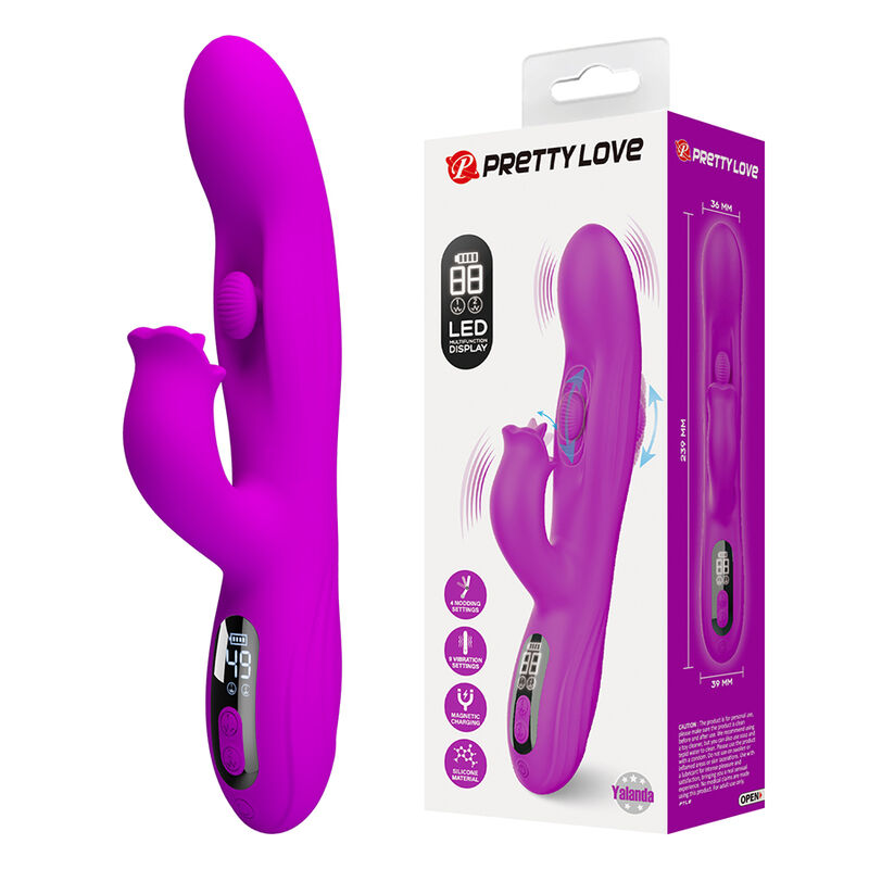 PRETTY LOVE - YALANDA RABBIT OSCILLATING VIBRATOR WITH LED DISPLAY PURPLE - Bild 3