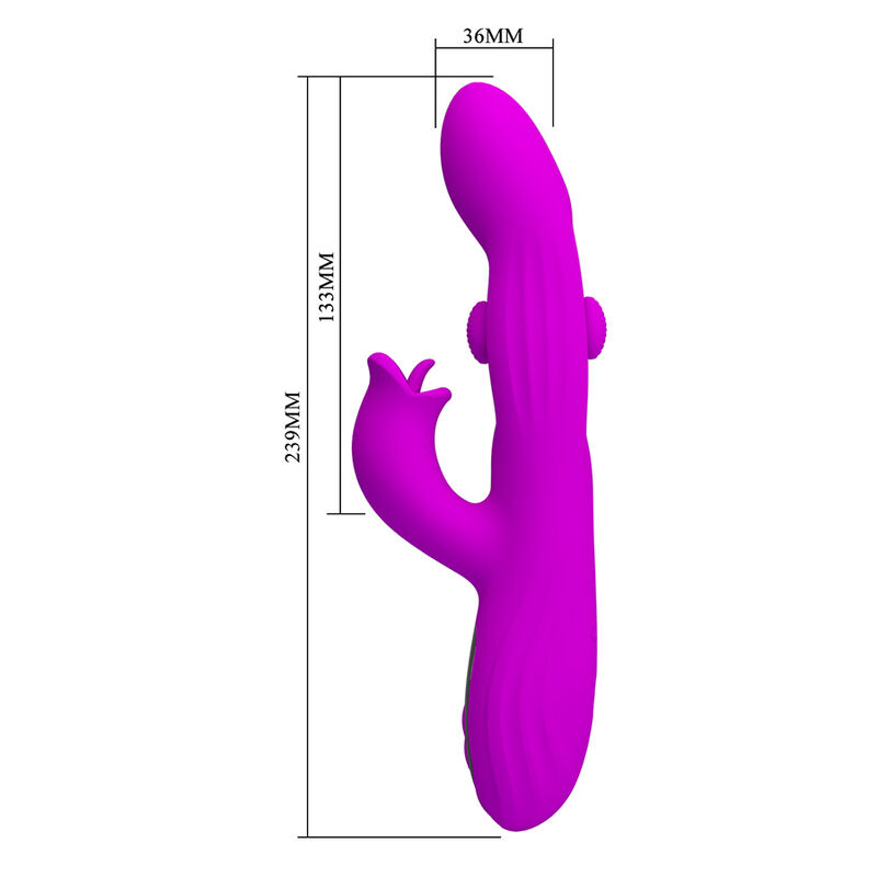 PRETTY LOVE - YALANDA RABBIT OSCILLATING VIBRATOR WITH LED DISPLAY PURPLE - Bild 5