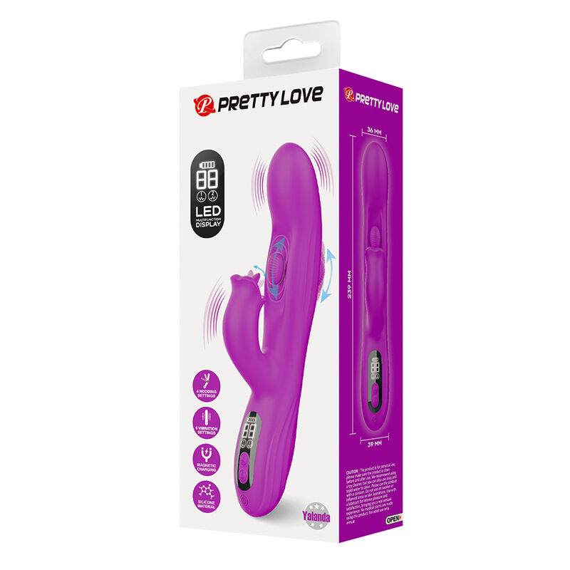 PRETTY LOVE - YALANDA RABBIT OSCILLATING VIBRATOR WITH LED DISPLAY PURPLE - Bild 8