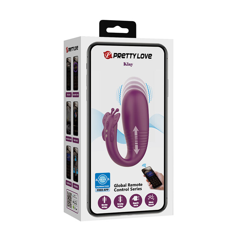 PRETTY LOVE - KLAY THRUSTING EGG VIBRATOR APP CONTROL PURPLE - Bild 17