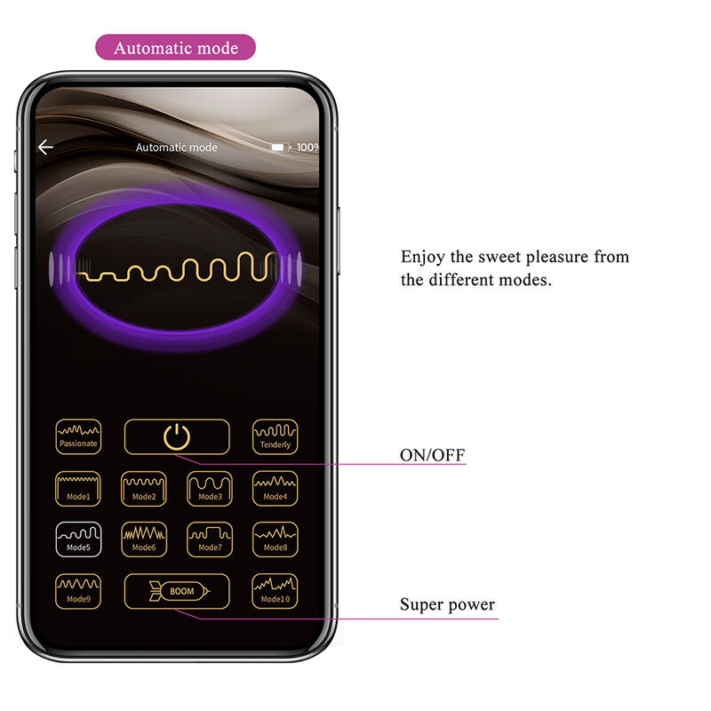 PRETTY LOVE - KLAY THRUSTING EGG VIBRATOR APP CONTROL PURPLE - Bild 16