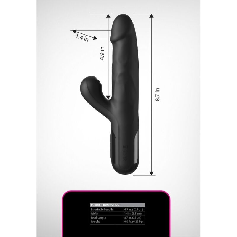 FETISH FANTASY SERIES - SONIX SILICONE THRUSTER RABBIT VIBRATOR BLACK - Bild 5