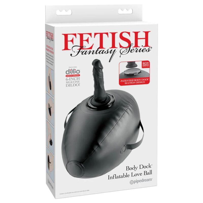 FETISH FANTASY SERIES - BODY DOCK INFLATABLE LOVE BALL WITH DILDO BLACK 41.9 CM - Bild 3