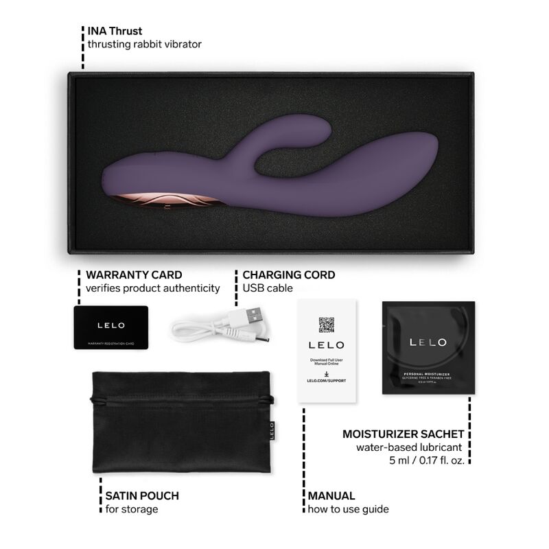 LELO - INA THRUST RABBIT THRUSTING VIBRATOR PURPLE - Bild 10