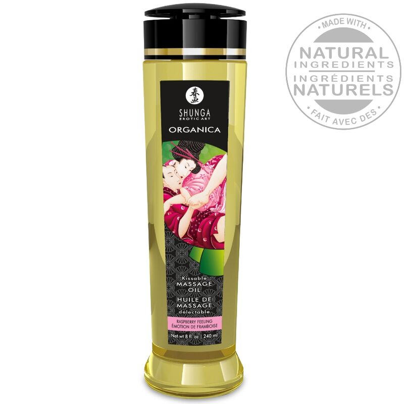 SHUNGA - ORGANIC MASSAGE OIL RASPBERRY FEELING 240 ML - Bild 3
