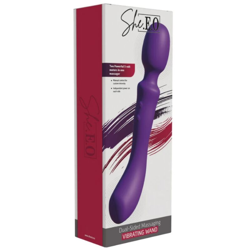 SHE.E.O - DOUBLE-ENDED VIBRATING MASSAGER WAND PURPLE - Bild 4