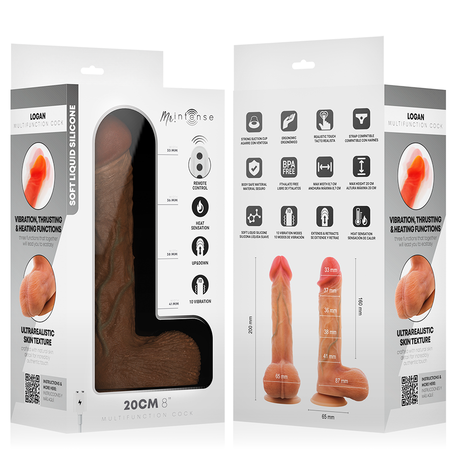 MR INTENSE - LOGAN VIBRATOR DILDO SILICONE WITH HEAT EFFECT AND REMOTE CONTROL 20 CM -Ø- 4,1 CM - Bild 10