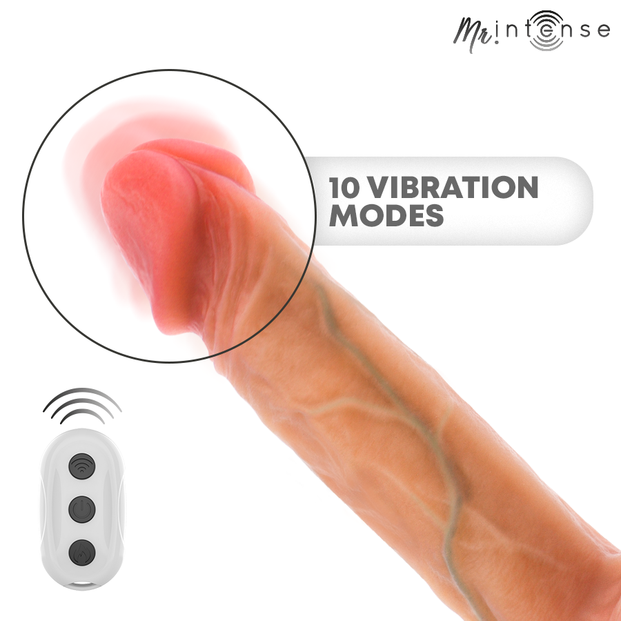 MR INTENSE - LOGAN VIBRATOR DILDO SILICONE WITH HEAT EFFECT AND REMOTE CONTROL 20 CM -Ø- 4,1 CM - Bild 4