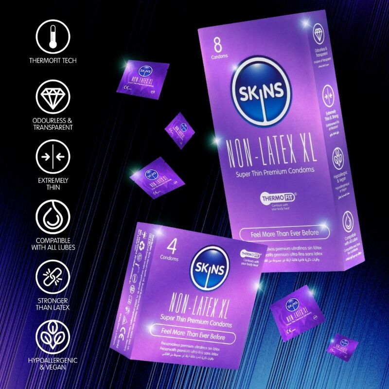 SKINS - LATEX-FREE CONDOMS XL PACK OF 4 - Bild 5