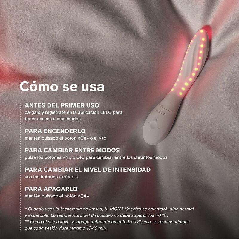 LELO - MONA SPECTRA RED LIGHT INTIMATE MASSAGER RECHARGEABLE APP-CONTROLLED - Bild 10
