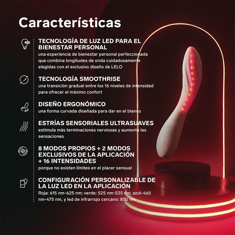 LELO - MONA SPECTRA RED LIGHT INTIMATE MASSAGER RECHARGEABLE APP-CONTROLLED - Bild 11