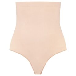 BYE-BRA - SOFT TOUCH SEAMLESS HIGH WAIST THONG BEIGE SIZE XL