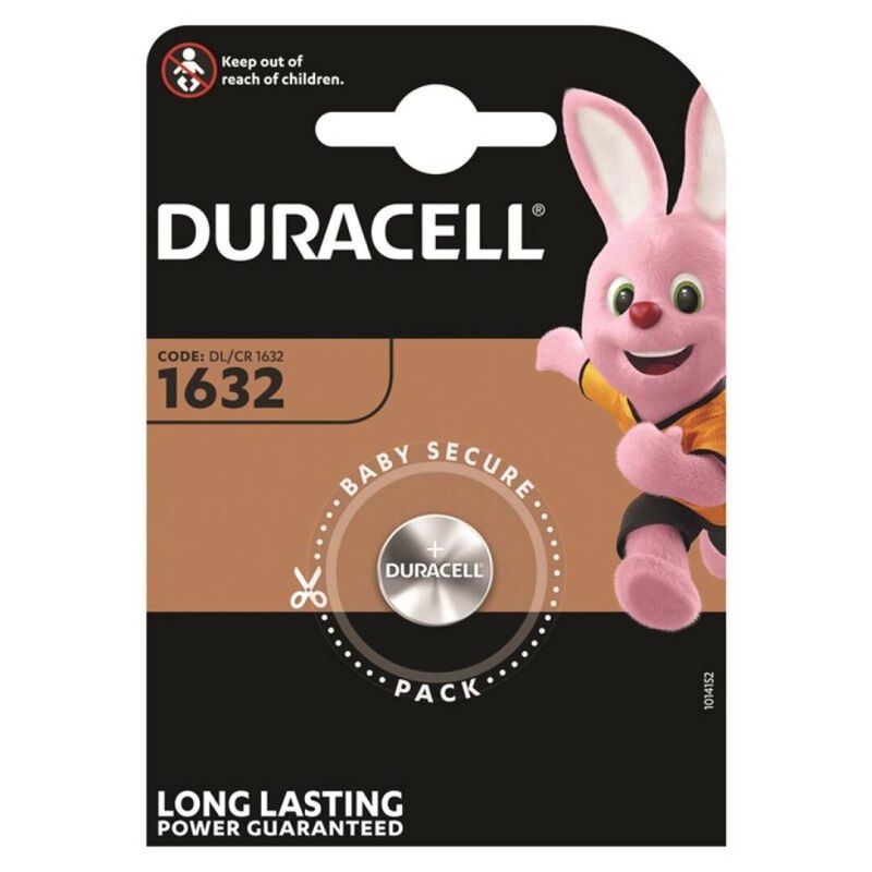 DURACELL BUTTON BATTERY LITIO CR1632 3V 1 UNIT