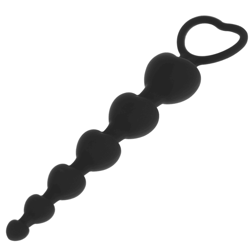 Alternative view of BLACKSILVER - MILA SILICONE ANAL HEART-BEADS 18 CM