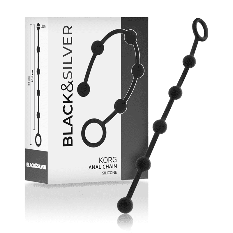 BLACKSILVER - KORG SILICONE ANAL CHAIN 23 CM