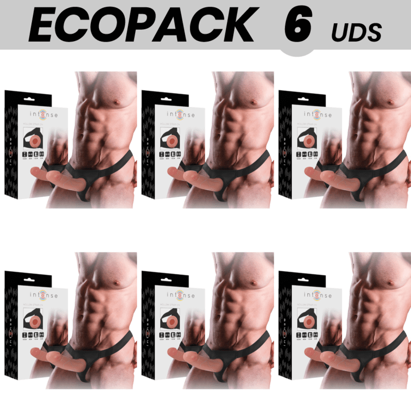 ECOPACK 6 UNITS - INTENSE HOLLOW STRAP-ON EXTENDER 16 X 3 CM