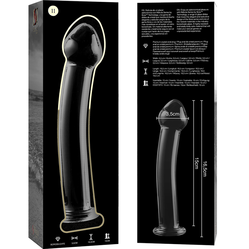 NEBULA SERIES BY IBIZA - MODEL 11 DILDO BOROSILICATE GLASS 16 X 3 CM CLEAR - Bild 4