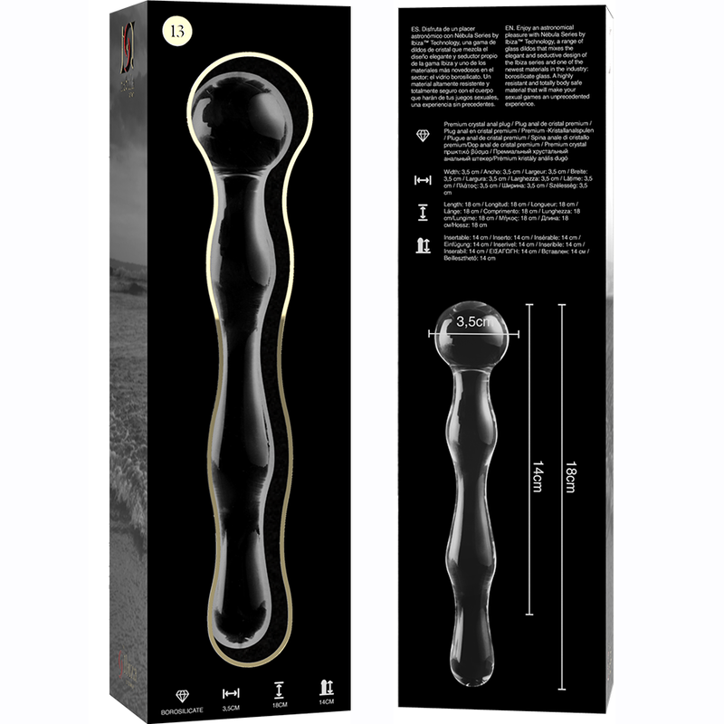 NEBULA SERIES BY IBIZA - MODEL 13 DILDO BOROSILICATE GLASS 18 X 3.5 CM CLEAR - Bild 4