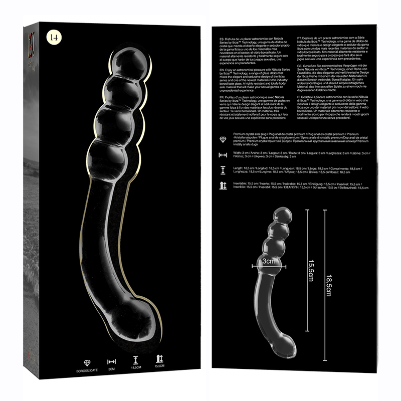 NEBULA SERIES BY IBIZA - MODEL 14 DILDO BOROSILICATE GLASS 18.5 X 3 CM CLEAR - Bild 4