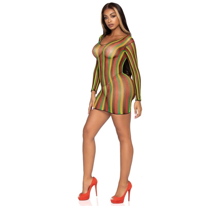 Alternative view of LEG AVENUE RASTA MINI DRESS ONE SIZE