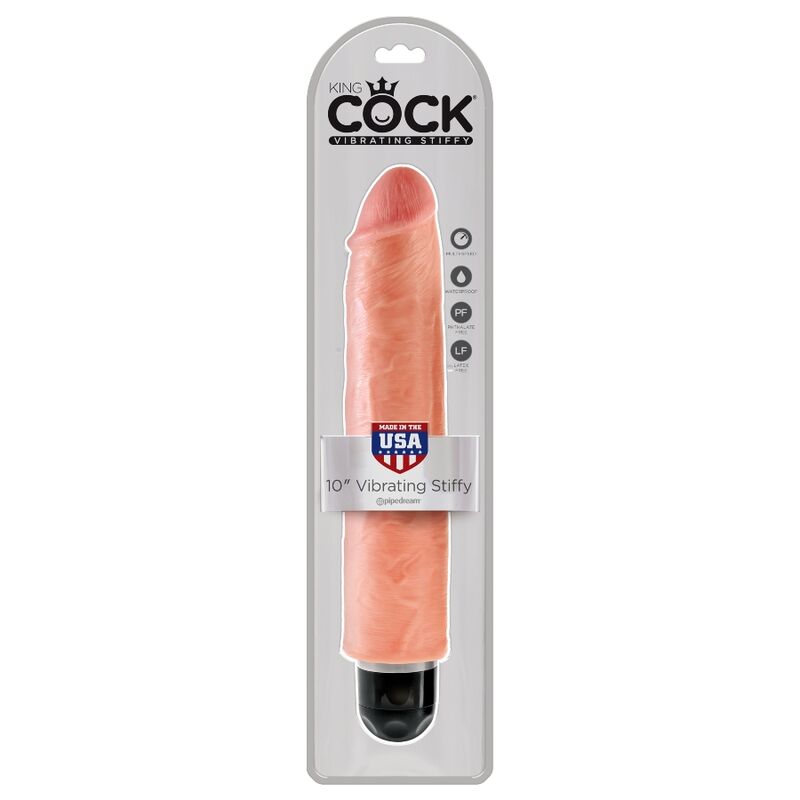 KING COCK 25.4 CM VIBRATING STIFFY - FLESH - Bild 3