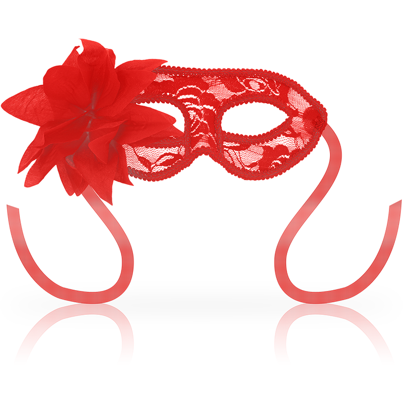OHMAMA MASKS LACE EYEMASK AND FLOWER - RED