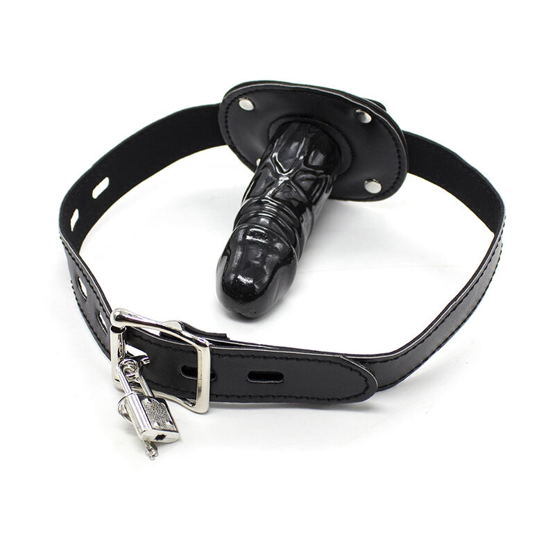 OHMAMA FETISH - TPE PENIS GAG WITH PADLOCK L