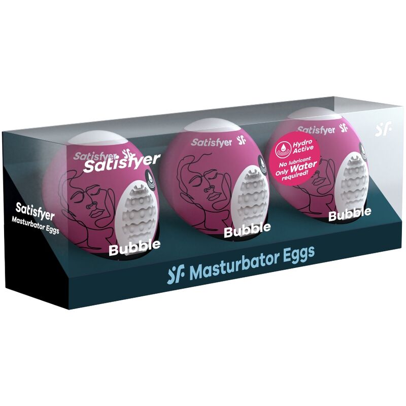 Alternative view of SATISFYER 3 MASTURBATOR EGGS - BUBBLE