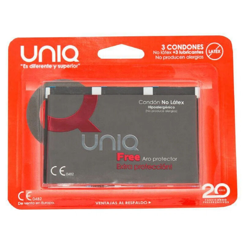 UNIQ NON LATEX WITH RING  3 PEACES