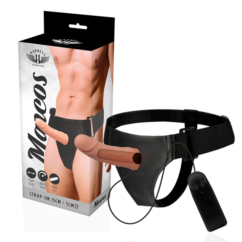 HARNESS ATTRACTION MARCOS STRAP-ON HOLLOW EXTENDER VIBRATOR 15 X 5 CM