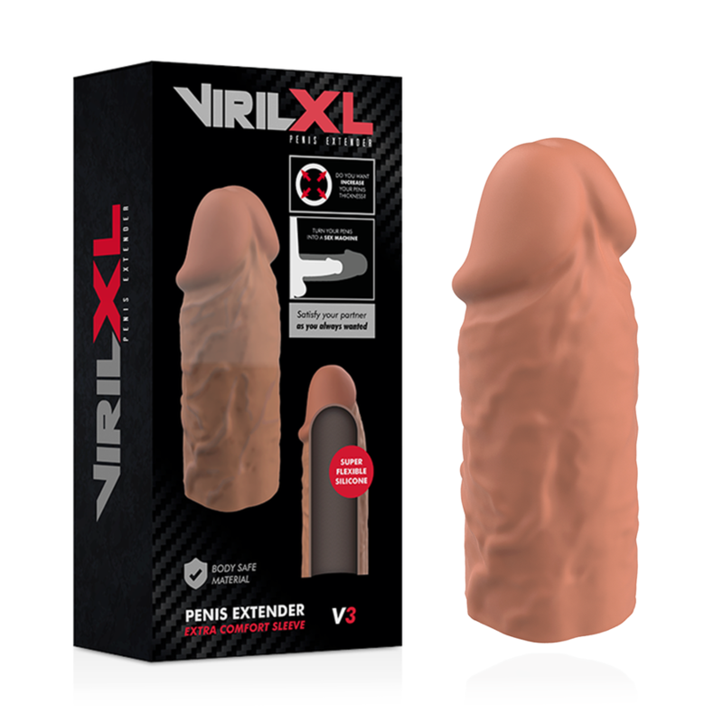 Alternative view of VIRILXL PENIS EXTENDER EXTRA COMFORT SLEEVE V3 BROWN