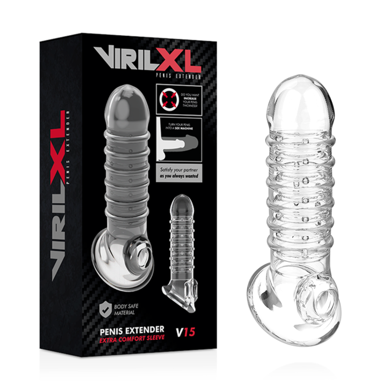 Alternative view of VIRILXL PENIS EXTENDER EXTRA COMFORT SLEEVE V15 TRANSPARENT