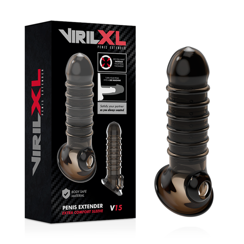 Alternative view of VIRILXL PENIS EXTENDER EXTRA COMFORT SLEEVE V15 BLACK