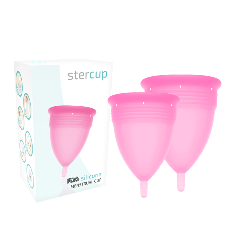 STERCUP - FDA SILICONE MENSTRUAL CUP PACK SIZE S + L PINK