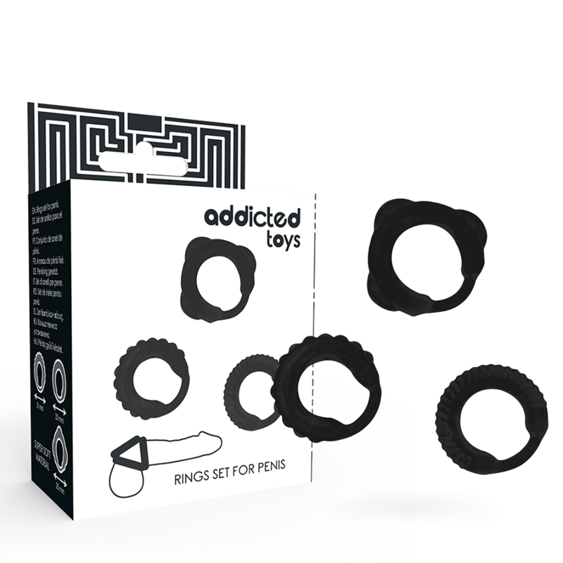 ADDICTED TOYS  C-RING SET BLACK