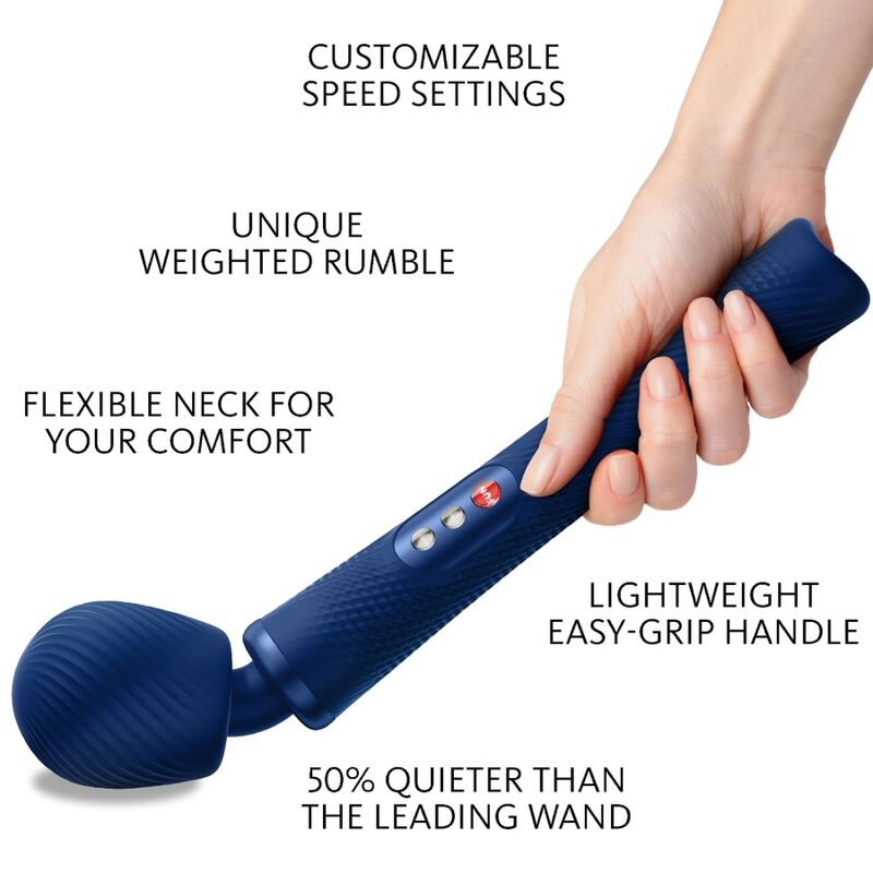 FUN FACTORY - VIM SILICONE RECHARGEABLE VIBRATING WEIGHTED RUMBLE WAND MIDNIGHT BLUE - Bild 2