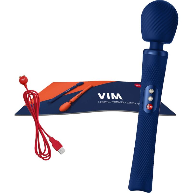 FUN FACTORY - VIM SILICONE RECHARGEABLE VIBRATING WEIGHTED RUMBLE WAND MIDNIGHT BLUE - Bild 5