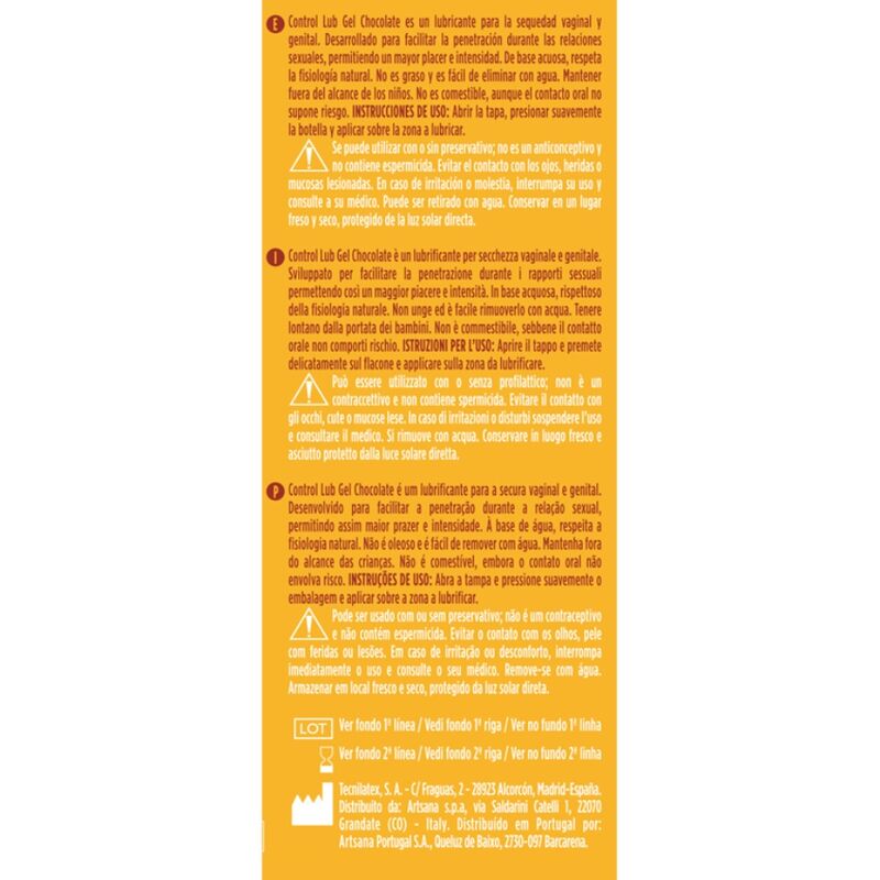 Alternative view of CONTROL LUB CHOCOLATE LUBRICATING GEL 75 ML